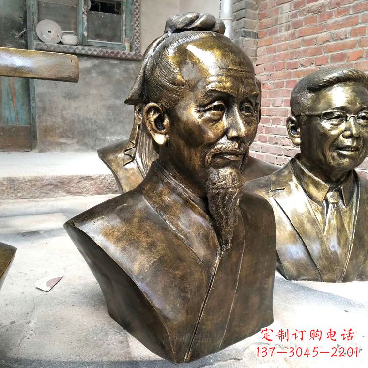 酒泉中国古代著名数学家祖冲之铸铜胸像雕塑