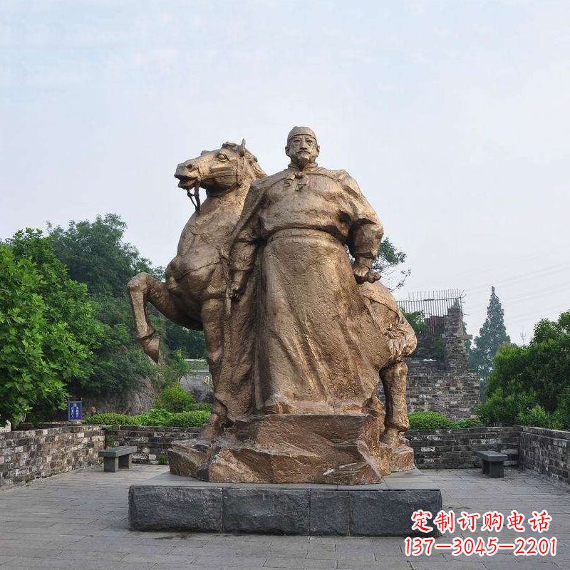 酒泉中国历史名人明太祖朱元璋铜雕像