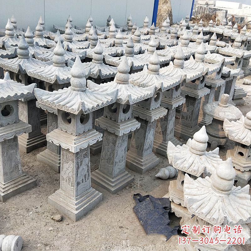 酒泉中式青石灯笼雕塑