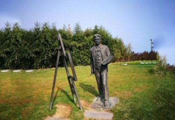 酒泉徐悲鸿城市雕塑公园铜雕像